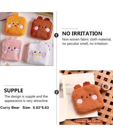 Curry Bear Brown Bear Menstrual Cup & Sanitary Napkin Storage Bag - Portable, Travel-Friendly, Large Capacity - Buy Online on GoSupps.com