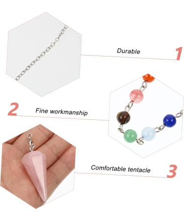 Anneome Hexagonal Cone Pendant Beads Necklace Charm Necklace Prism Crystal Taper Pendant Turquoise Window Pink 26x1.9cm - Buy Online on GoSupps.com