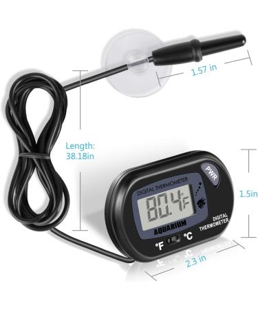 Neptonion Aquarium Thermometer - LCD Digital Fish Tank Temperature Monitor with Suction Cup for Reptiles - Buy Online on GoSupps.com