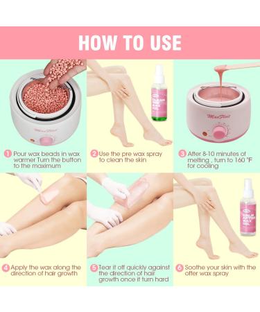 Waxing Kit for Women - MaxFlat Wax Pot with Rose Hard Wax Beans - Full Body Brazilian, Armpit, Eyebrow, Bikini, Leg Wax - Includes 20 Wax Applicator Sticks, Oil, and Silicone Bowl - Buy Online on GoSupps.com