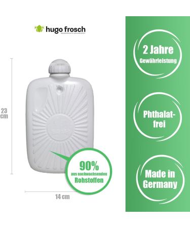 Hugo Frosch Eco-Hot Water Bottle for Kids 0.8L - Duck Gagi White Fleece Cover | International Shipping - Buy Online on GoSupps.com