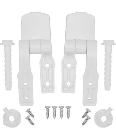 White Plastic Toilet Seat Hinge Replacement with Bolts Screw and Nuts - Buy Online on GoSupps.com