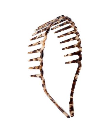 HYFEEL Teeth Comb Headbands Plastic Non-Slip Leopard Simple Fashion Vintage Hard Hair Hoop Band Accessories for Women Girls
