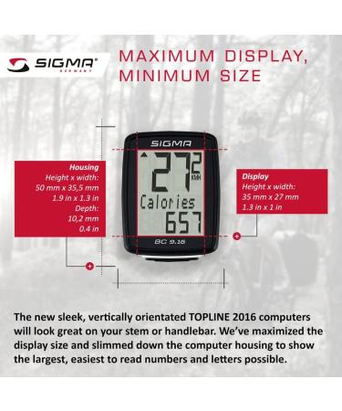 Buy Sigma Sport Bicycle Computer BC 9.16 - 9 Functions Wired Speedometer Maximum Speed Black | Best Price & International Shipping - Buy Online on GoSupps.com