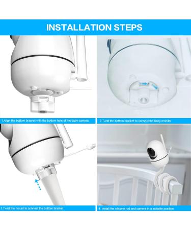 Flexible Baby Monitor Holder for HelloBaby HB65/HB66/HB248/ANMEATE SM935E - Versatile Baby Camera Mount Stand for Cot - Buy Online on GoSupps.com