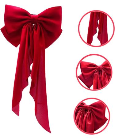Healeved Satin Ribbon Hairpin Barrettes for Teen Hair Ribbons Hair Bows for Teen Large Hair Bows for Red Bow for Hair Ribbon for Hair Bow Barrettes Women Big Hair Bows - Buy Online on GoSupps.com