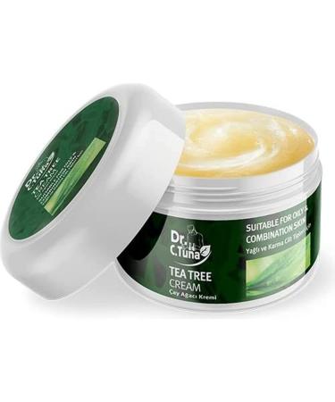 FARMASi Dr. C. Tuna Tea Tree Cream For Oily Acne Prone Skin Extra Soothing & Nourishing Non-Greasy Vegan Facial and Whole Body Moisturizer with Tea Tree and Carrot Oil 2.7 fl. oz. / 80 ML