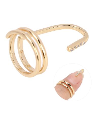 Fashion Decorative Nail Tach Women Luxury Fingernails Tach Fingertip Jewelry Nail Art Tach Ladies Wea Tach Nail Accessories Highlight the Art Charm Make Your Nail Beauty and Charm(3050 gold)