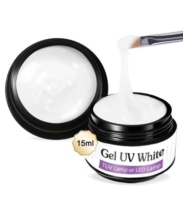 UV Nagelgel in 15g*2 assembly gel sealing gel for gel nails solid color gel and poly gel for gel nails nail extensions and nail art design white
