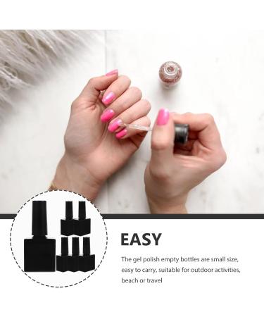 NUOBESTY Lot de 6 Flacons de Vernis Ongles Vides en Verre 10 Ml Flacons Rechargeables Noirs avec Pinceau Int gr tanches et Compacts pour Manucure Voyage et Usage Professionnel - Buy Online on GoSupps.com