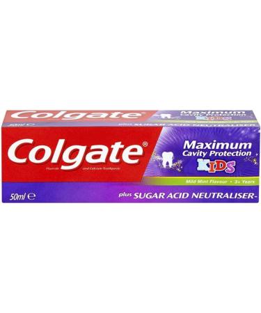 Colgate Maximum Cavity Protection + Sugar Acid Neutraliser Mild Mint Junior 6+ Toothpaste 2 x 50ml - Buy Online on GoSupps.com