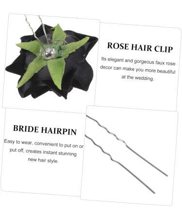 Beavorty 4 Sets rose hair clip rose hair clips for women rose hairpin for women Hair Side Combs floral hair clip bride accessories Bride Hairpin iron rose color Miss Red rose - Buy Online on GoSupps.com