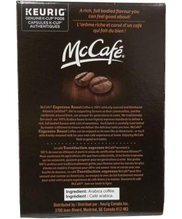 McCafe Mccaf Espresso Roast Dark Single Serve Keurig Certified Recyclable K-Cup Pods for Keurig Brewers 96 Count - Buy Online on GoSupps.com