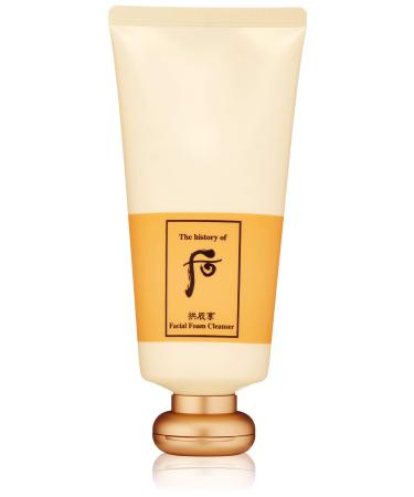 The History of Whoo Gongjinhyang Facial Foam Cleanser | Rich & Gentle Foaming Cleanser for Facial Grime & Makeup Removal | Fine & Abundant Foam Bubbles for Mild Cleansing Effect  180ml