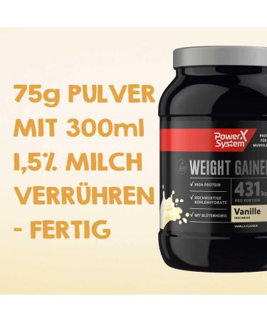 Power System Weight Gainer Vanilla 1000g - High Protein Muscle Building Mass Gainer for International Shipping - Buy Online on GoSupps.com