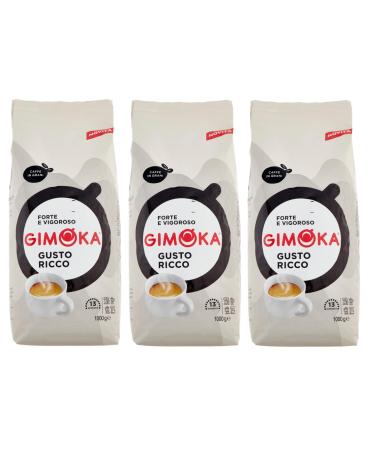 Gimoka Ricco Caffè Set of 3 Grani Coffee Makers Roasted Coffee Bean Blend 1 kg