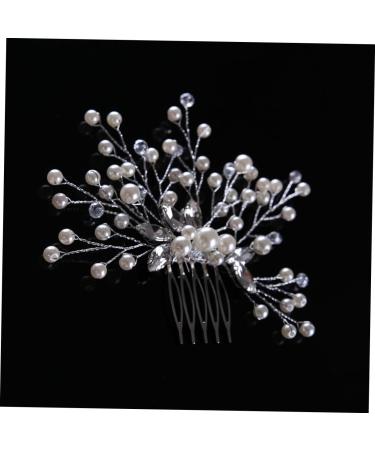FRCOLOR Hair Comb bridal accessories rhinestone jewelry pearl headpiece bridal headpiece headdress accessories white comb bride European and American Hair Jewelry - Buy Online on GoSupps.com