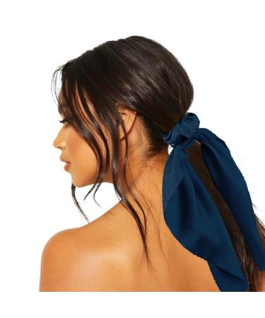 6 PCS Satin Hair Scarf Scrunchies Set - Bow Knot Hair Ties in Solid Colors for Women and Girls - Buy Online on GoSupps.com