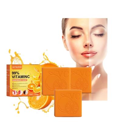 TMEEIHNSS 3PCS Elements Vitamin C Soap  Elements Vitamin C Soap  Orange Vitamin C Handmade Soap  Vitamin C Soap  Natural Organic Soap for Face & Body (Yellow)