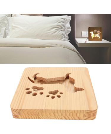 BAOFUYA Dog Shape 3D Wooden Lamp Wood Carving Lamp Dog Night Light 360 Degrees Irradiation Angle 3D Dog Wooden Lamp for Bedroom Living Room Study - Buy Online on GoSupps.com