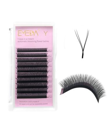 Y eyelash extensions D CURL .07mm prefabricated volume 2D fan eyelash extensions .07 mix yy type soft artificial eyelashes long stem 12mm accessories of emeda (d 12mm) 1 piece (1 Pack)