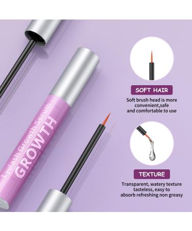 Advanced Eyelash Growth Serum - Natural Formula Lash Booster for Longer Fuller Thicker Lashes - 5ml Pink - Buy Online on GoSupps.com