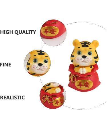 Beavorty 2 pcs year of the tiger bobble head ornament christmas toys light house decorations for home small animal toys Resin Lovely Animal Ornament car chinese mascot toys Home Tiger Decor Redx2pcs 6X6X9.5CMx2pcs - Buy Online on GoSupps.com