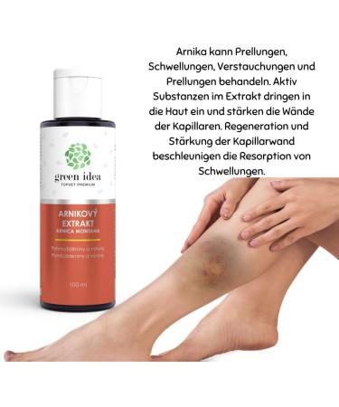  green idea green idea - Arnica Montana Herb Extract - Sports Massage - For Bruises and Sprains - Bruises - Hair Strengthening - Muscle Relaxation - Natural - With Menthol 100 ml - Buy Online on GoSupps.com