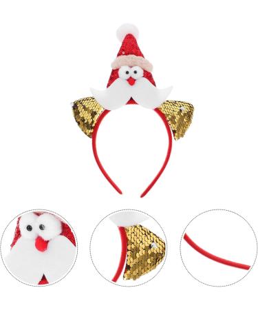 WOFASHPURET Christmas Headband Sequin Santa Claus Headband Christmas Party Costume Headbands Novelty Ear Hair Hoop Holiday Party Favor - Buy Online on GoSupps.com