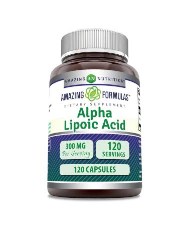 Amazing Formulas Alpha Lipoic Acid 300 Mg Capsules Supplement | Non-GMO | Gluten Free | Made in USA (120)