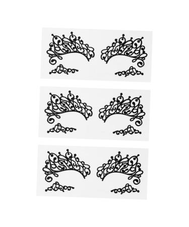 TOVINANNA Glitter 9 Pairs Lace Eyeliner Stickers Black Eyeliner Pencils Black Fabric Eye Tattoos 13X6cmx3pcs Blackx3pcs