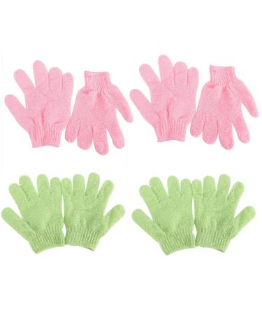4 Pairs Exfoliating Bath Mitts & Scrub Gloves | Body Scrub Mitt for Dead Skin Removal | Spa Quality Shower Puff & Loofah Gloves - Buy Online on GoSupps.com