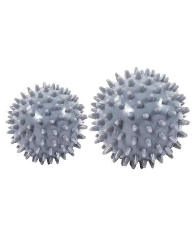Igelball massage ball 2 pieces acupressure balls hedgehog ball massage ball for back legs feet hands for plantar fasciitis muscle regeneration myofascial relaxation pain relief gray