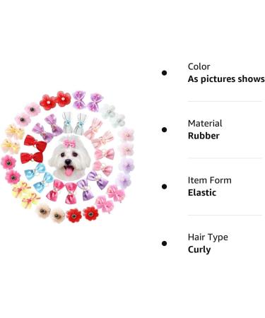 40 Pieces Handmade Dog Bows | Cute Puppy Hair Accessories with Rubber Bands, Lace, Organza, Rhinestone & Pearls | Multicolor Grooming Bows - Buy Online on GoSupps.com