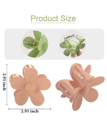 8Pcs Flower Hair Clips for Women - Large 3.5 Inch Claw Clips for Thick Hair - Cute Matte Floral Design - Strong Jaw Clips for Medium Hair - Buy Online on GoSupps.com