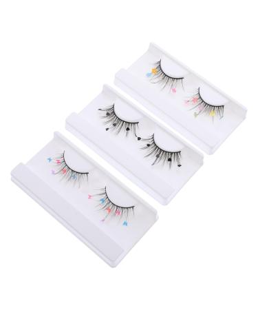 FRCOLOR 3 Pairs Fake Eyelashes False Lashes Curl Lash Extensions Color Lashes Fake Lashes Individual Lashes Curl Lash Clusters False Lash Extensions Imitation Extend Natural