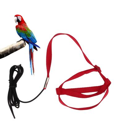 Cyrank bird dishes adjustable pet-papage-bird-fluid leash outdoor activities Training for parade Nymphensittiche Alexandriner scarlet red (l)