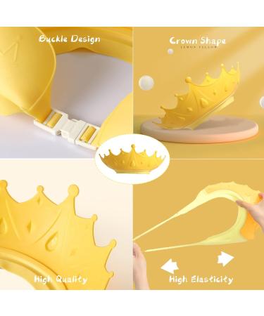 Kids Shower Cap - Adjustable Crown Shampoo Shield for Baby Bathing - Yellow - Buy Online on GoSupps.com