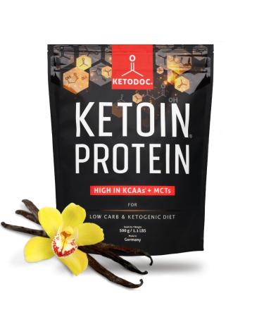 Ketoin - The protein for keto - ketogenic protein concentrate for ketosis - protein shake for various diets and as a supplement to sport - with KCAA & MCT - Vanilla 500G