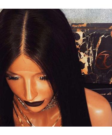 BGHJUE N Black Straight Short Synthetic Wig - 50% Human Hair Heat Resistant Soft & Smooth Wigs for Women - Shop Internationally - Buy Online on GoSupps.com