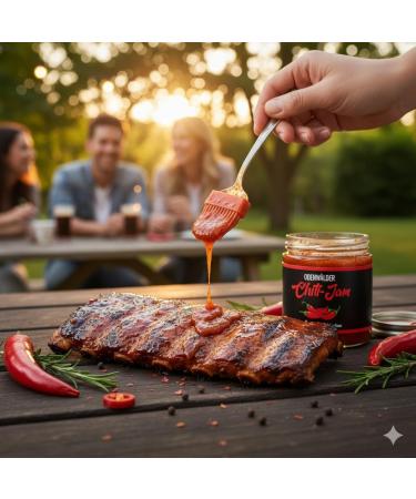 Odenw lder Lebensmittel Chili Jam sweetsharp sandwich filling for grill fans ideal for burgers and BBQ made in Germany 200 g - Buy Online on GoSupps.com