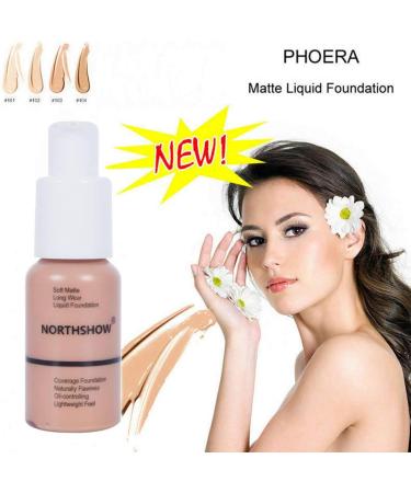 NORTHSHOW Soft Face Concealer Matte Control Face Foundation Liquid Durable 6 Colors (03# Warm Peach) - Buy Online on GoSupps.com