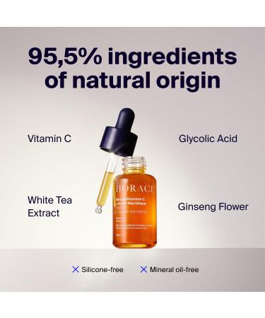 HORACE Vitamin C + Glycolic Acid Face Serum for Men Brightening Facial Treatment for Dull Skin Radiance Boost and Even Complexion Vegan Skincare for All Skin Types Unscented 30ml - Buy Online on GoSupps.com