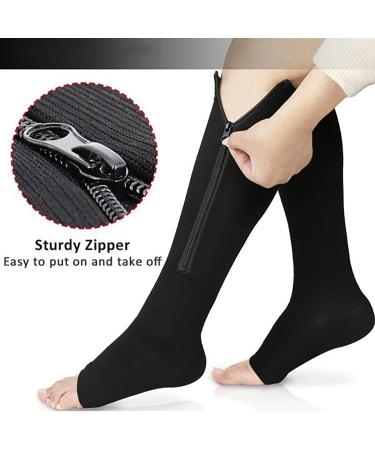 Buy Baronactive Zip Compression Socks for Women - Supportive L/XL Black Zippered Compression Socks - Buy Online on GoSupps.com