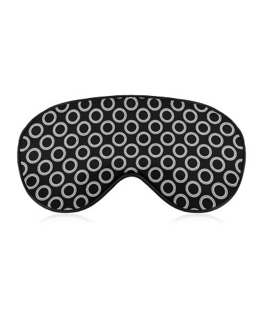 Black and White Polka Dot Sleep Mask for Women Adjustable Sleeping Eye Shades Cover with Elastic Strap