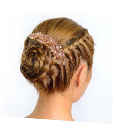Angoily Womens Barrettes for Hair Wedding Hair Clip Flower Hair Accessories Hair Gems for Women Prom Hair Accessories Women Headpiece Bridal Tiara Pink Hair Piece Diamond Bride - Buy Online on GoSupps.com
