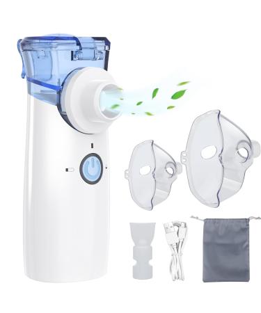 Cinlinso inhalation device rechargeable portable inhaler for children and adults super quiet inhalator adjustable spray efficient fuzling inhalation device for on the go blue