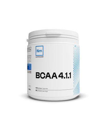BCAA 4.1.1 Pre-Workout | Powerful Booster Leucine Overdosed Non-GMO Dietary Supplement Bodybuilding & Fitness | Nutrimuscle | 400 Capsules