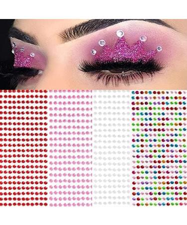  GMJTSRWV Eyeshadow Stickers 437pcs/Sheet 3D Diamond Face Jewelry Eyeshadow Stickers Self Adhesive Face Body Eyebrow Diamond Nail Stickers Decals Decoration - Buy Online on GoSupps.com