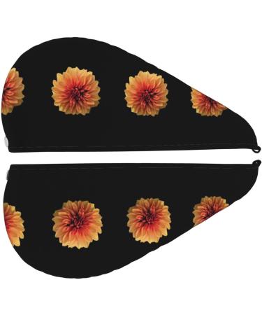 Hair Towel Wrap - Quick Drying Hair Towel Turban with Button | Orange Dalia - Shop Internationally - Buy Online on GoSupps.com